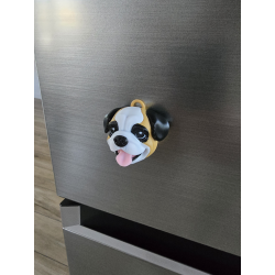 Słodki Pyszczek Buldoga: Brelok 2w1 Magnes na Lodówkę 3D - Druk3d fidget