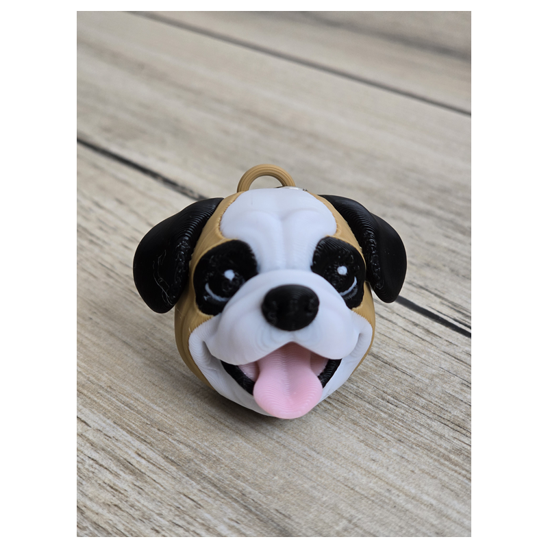 Słodki Pyszczek Buldoga: Brelok 2w1 Magnes na Lodówkę 3D - Druk3d fidget